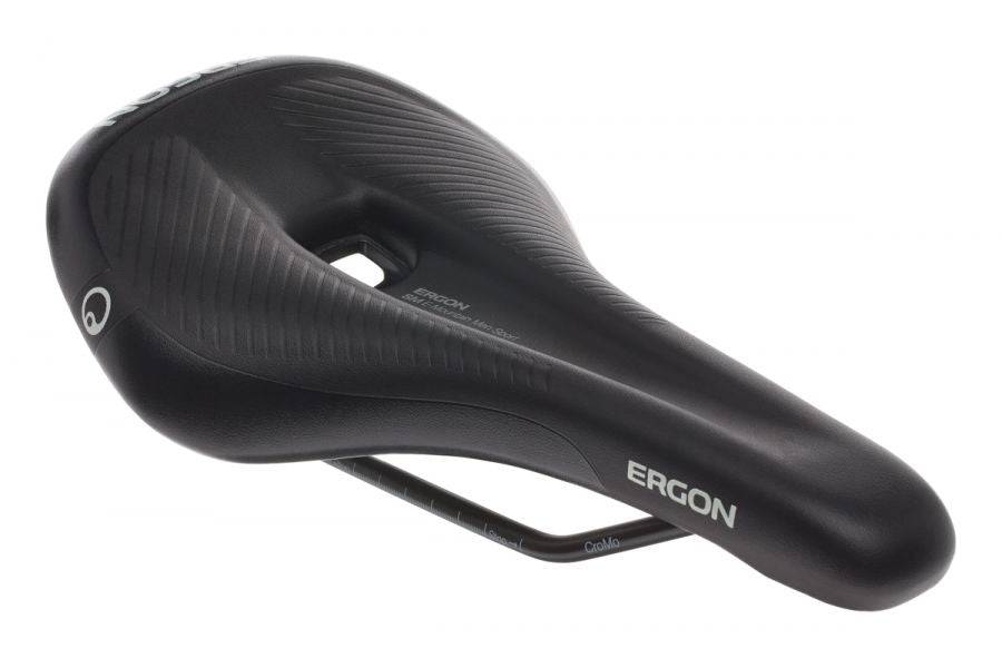 Ergon SM E-Mountain Sport men's saddle with ergonomic design and comfort padding for e-MTB bikes.