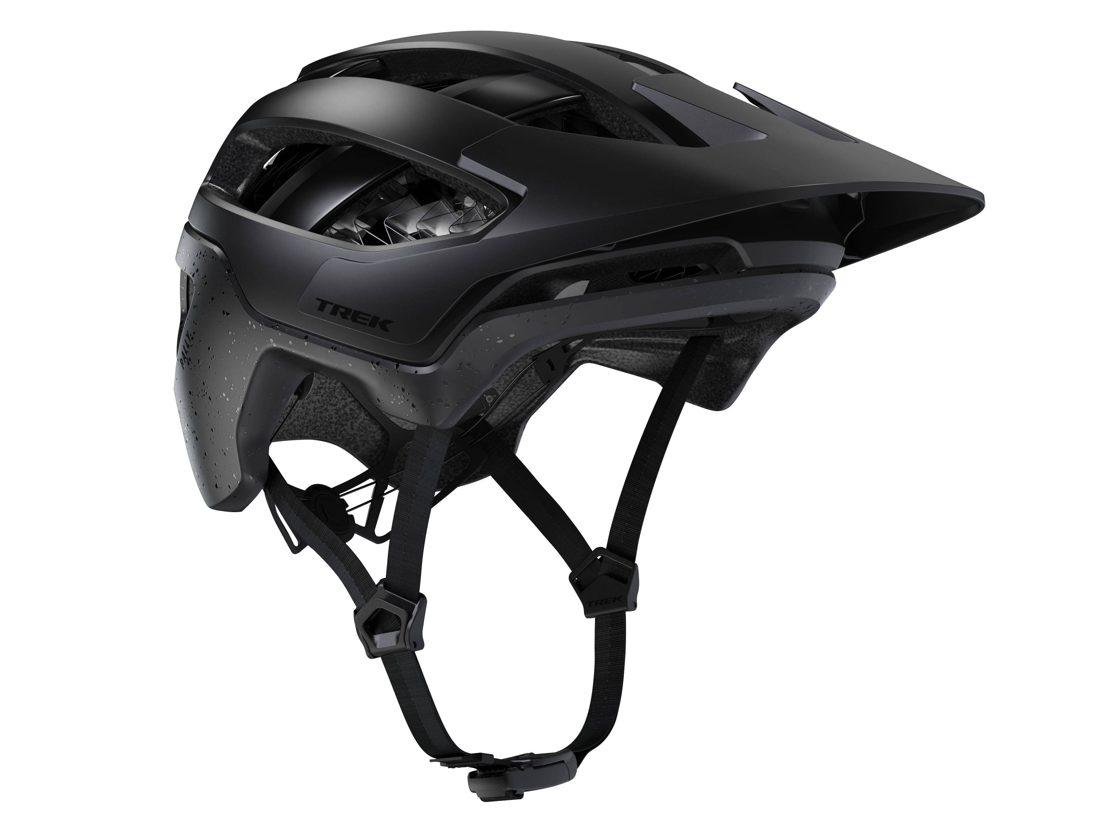 Trek Rally WaveCel mountain bike helmet with ventilation and advanced impact protection, shown from the front on a plain background.