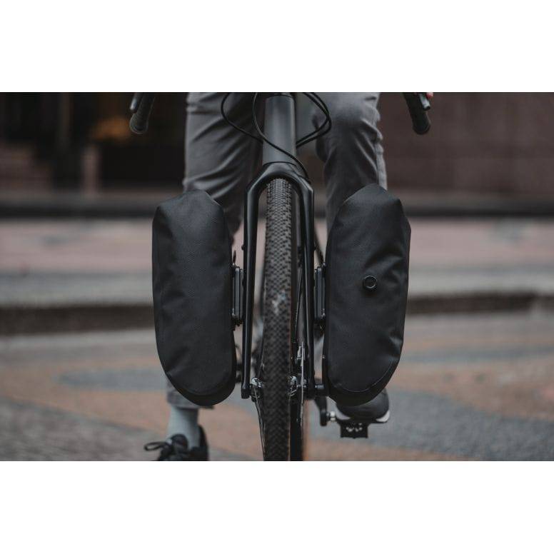 Topeak QR Fork Drybag 5.8L black waterproof TPU bikepacking accessory attached to bike fork for gear storage