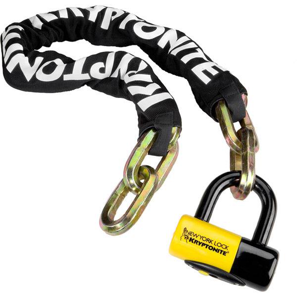 Kryptonite New York Fahgettaboudit 14mm chain with NY disc lock, heavy-duty security bike lock accessory.