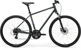 Merida Crossway 10 MY26 hybrid bike with Shimano RD-M310-7 gears and disc brakes, shown in a side view.
