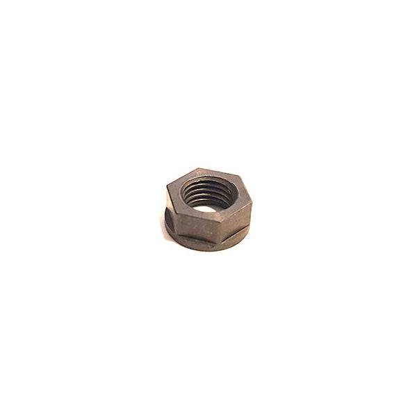 Fox Custom Nut 9mm hex flat with 1/4-32 UNEF thread for suspension components, shown in close-up detail.