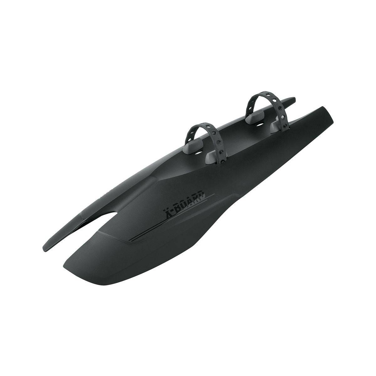 SKS X-Board Dark front mountain bike mudguard in black, showing durable plastic construction and mounting points for MTB protection.