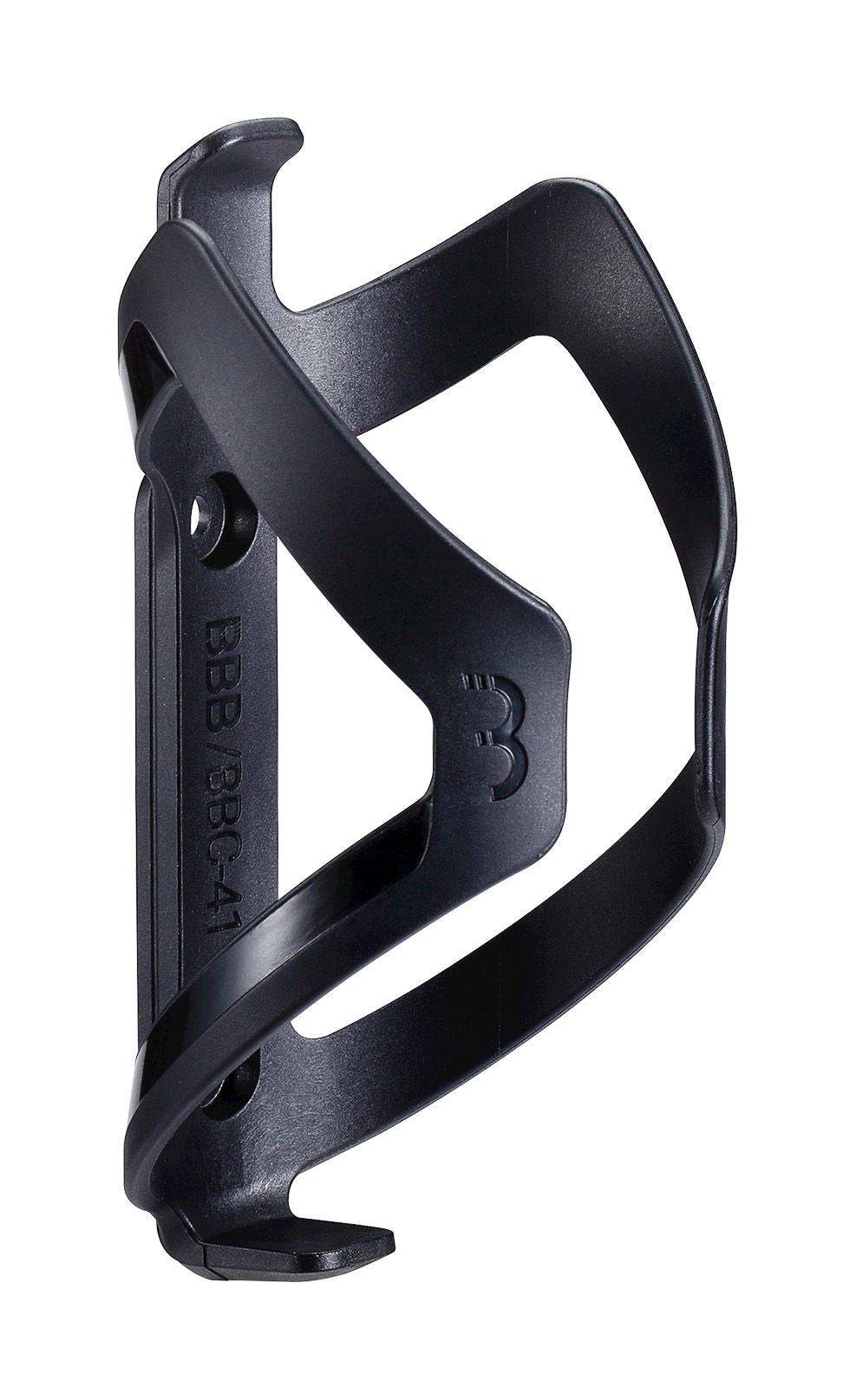 Black BBB BBC-41 FastCage lightweight adjustable bike bottle holder mounted on a bicycle frame.