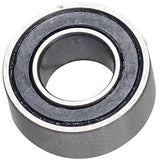 M Part MR105 2RS cartridge bearing for bicycle hubs and wheels, showing the compact 5x10x4 size and steel construction.