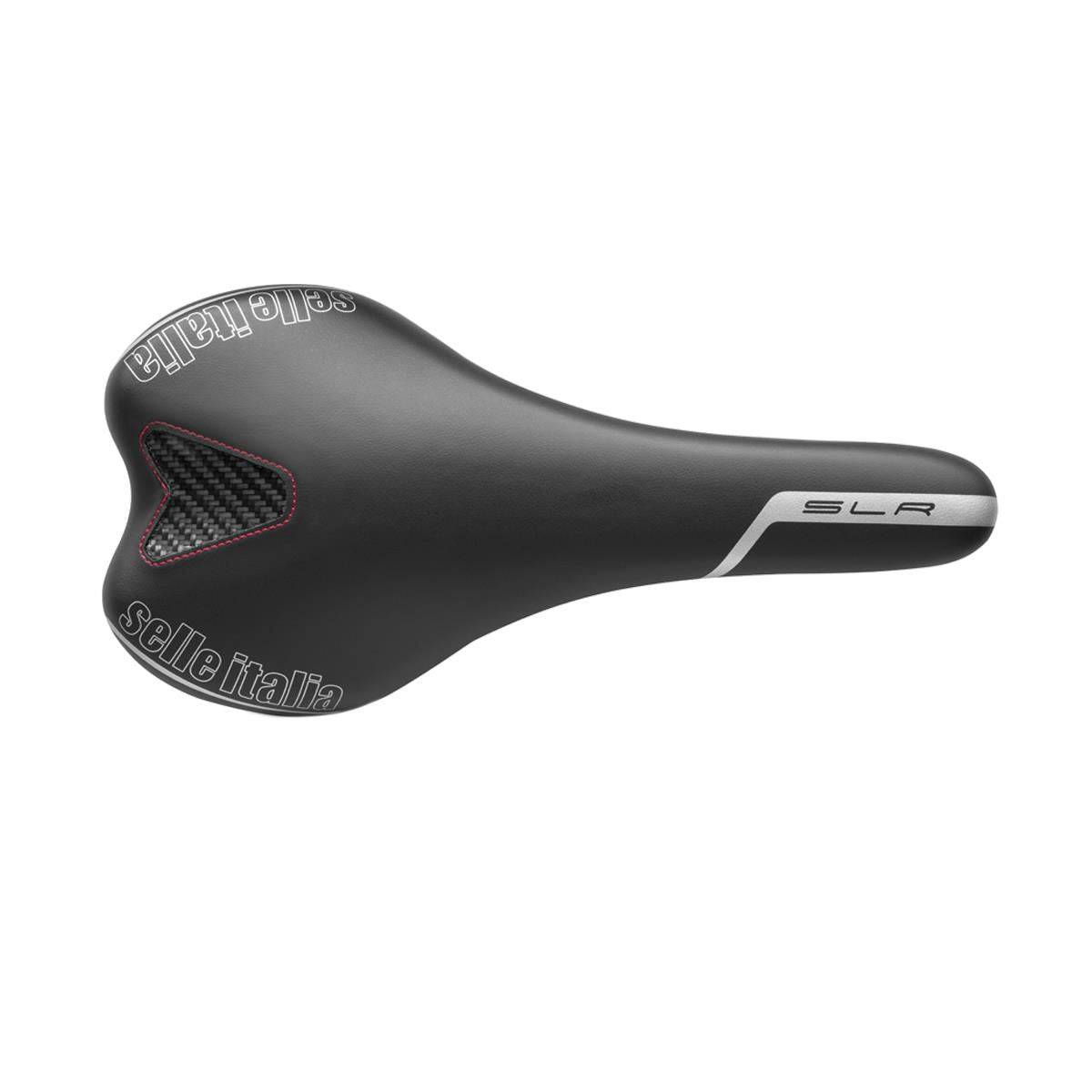 Selle Italia SLR TM Black bicycle saddle with lightweight design and ergonomic shape for comfort and performance.
