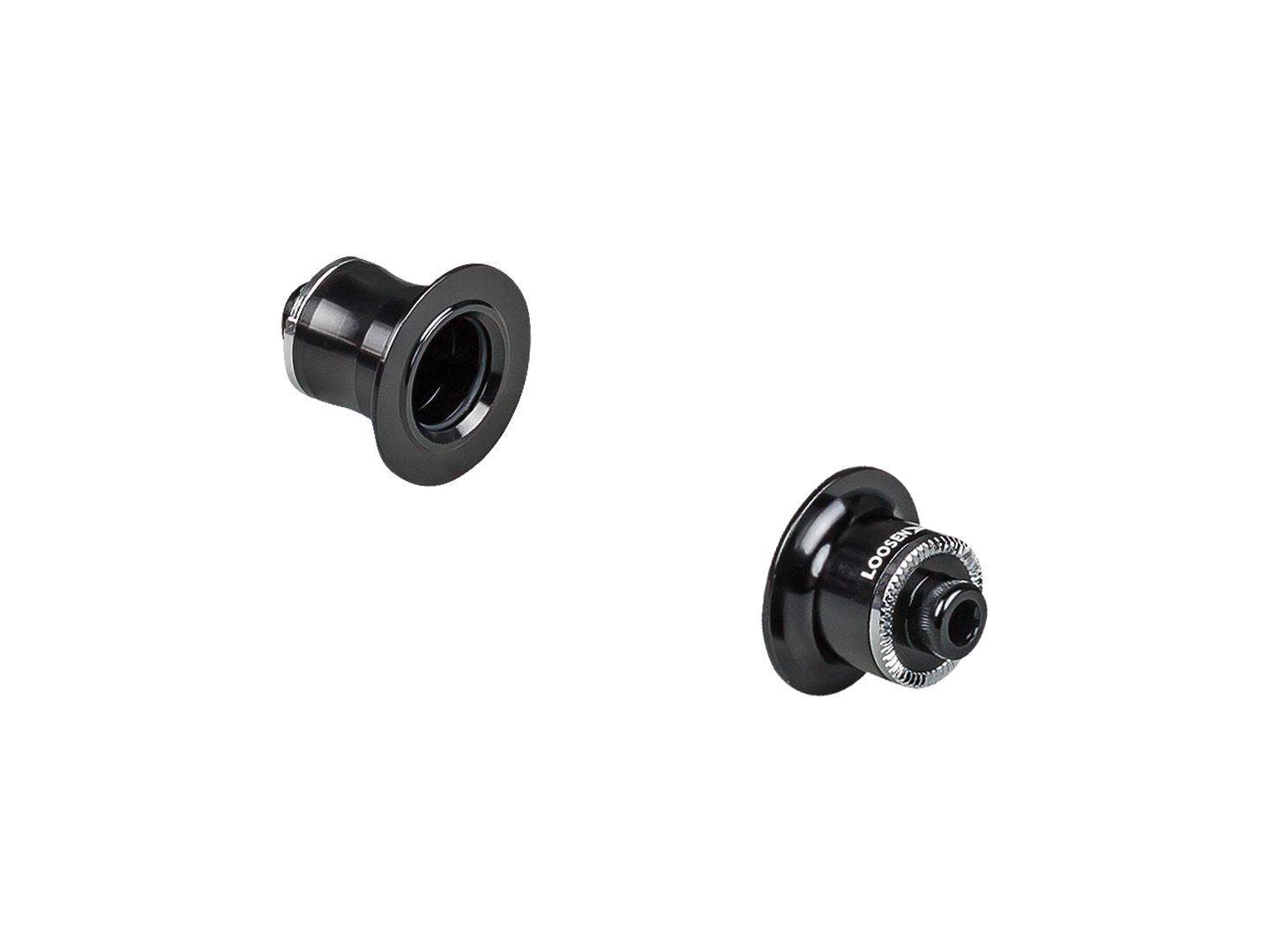 Bontrager black entry end cap for CL81 hub, 135mm OLD, suitable for front or rear wheel component replacement.