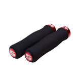 SRAM Locking Grips Contour Foam 129mm Black with Single Red Clamp and End Plugs: | Swinnerton Cycles