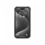 Topeak iPhone 15 PRO Ridecase in black with adjustable stand, protective phone case and accessory for cycling or daily use