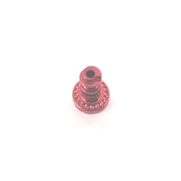 Fox Shock Float CTD performance and Evolve 2013 RD adjustment knob spare part, shown in close-up with black and silver details.