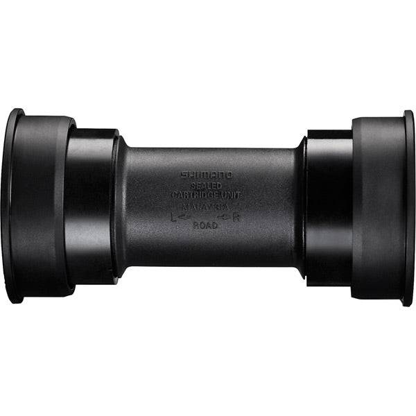 Shimano BB-RS500 Road-Fit bottom bracket with 41mm diameter for 86.5mm shell, shown in close-up with component details.