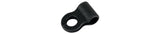 Trek black plastic bolt-on single cable housing guide for bike cable management, showing close-up of the component.