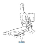 Campagnolo front derailleur rubber insert spare for triple front mechs, bicycle component accessory, durable and easy to install.
