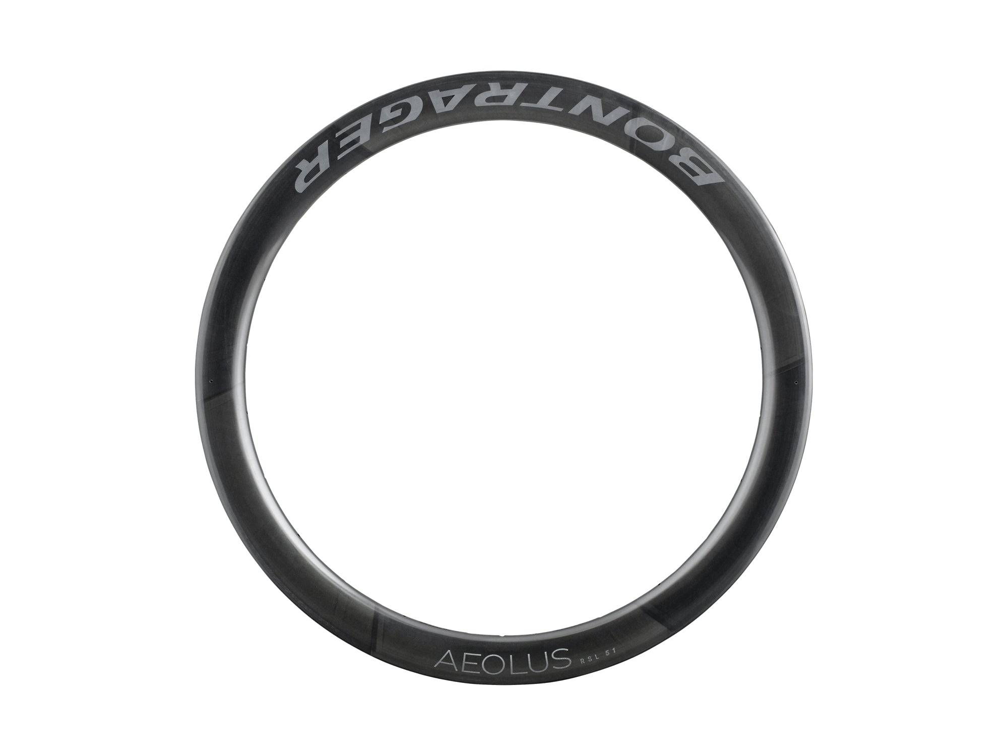 Bontrager Aeolus RSL 51 Disc 700C tubeless-ready road bike rim with aerodynamic design and lightweight components.