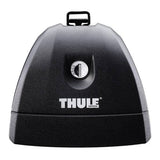 Thule 751 Gutterless Fixpoint Footpack for roof bars with locking system, showing close-up of the accessories and locking mechanism.