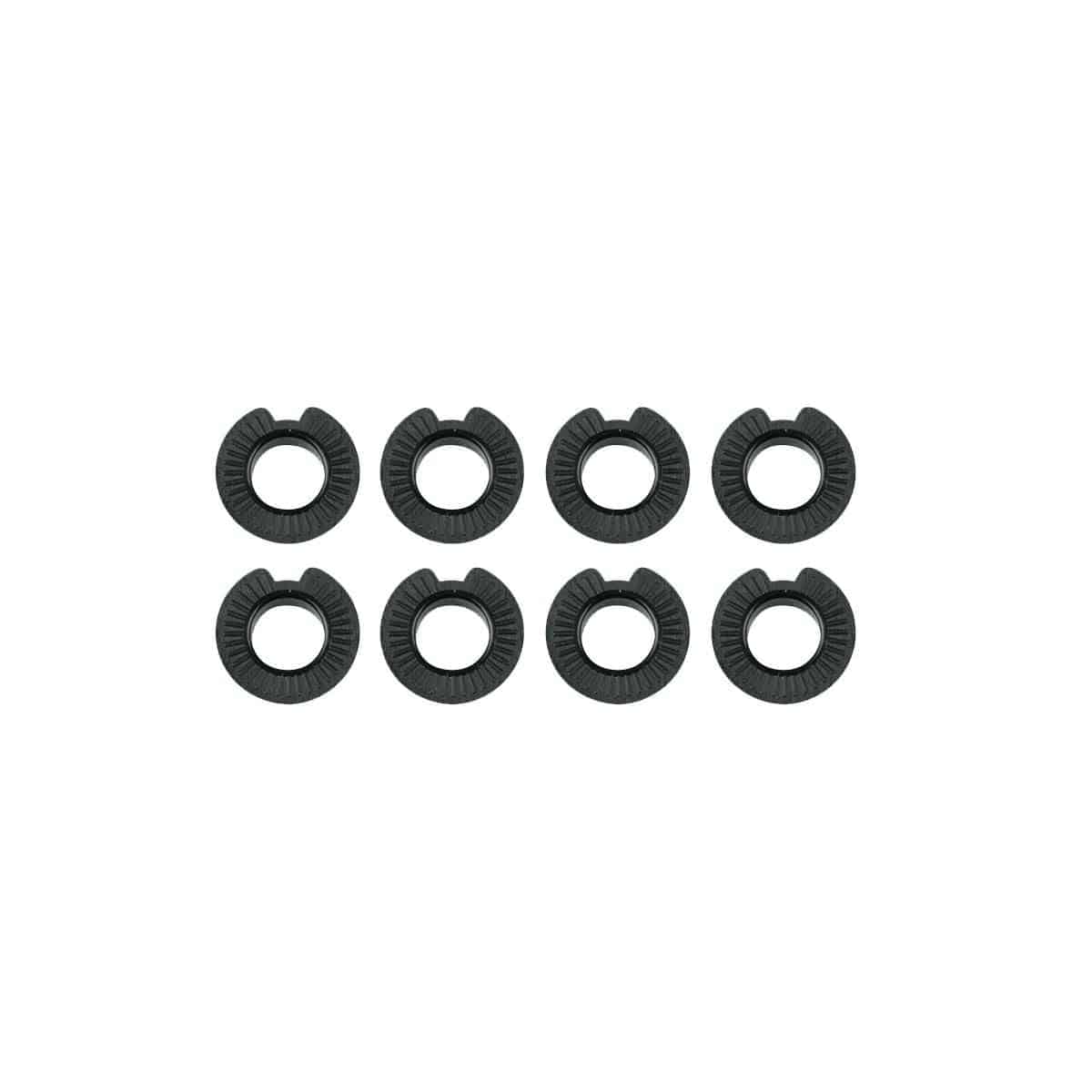 Set of 8 SKS 5mm hard plastic spacers for disc brake accessories, designed to fit and adjust disc brake systems.