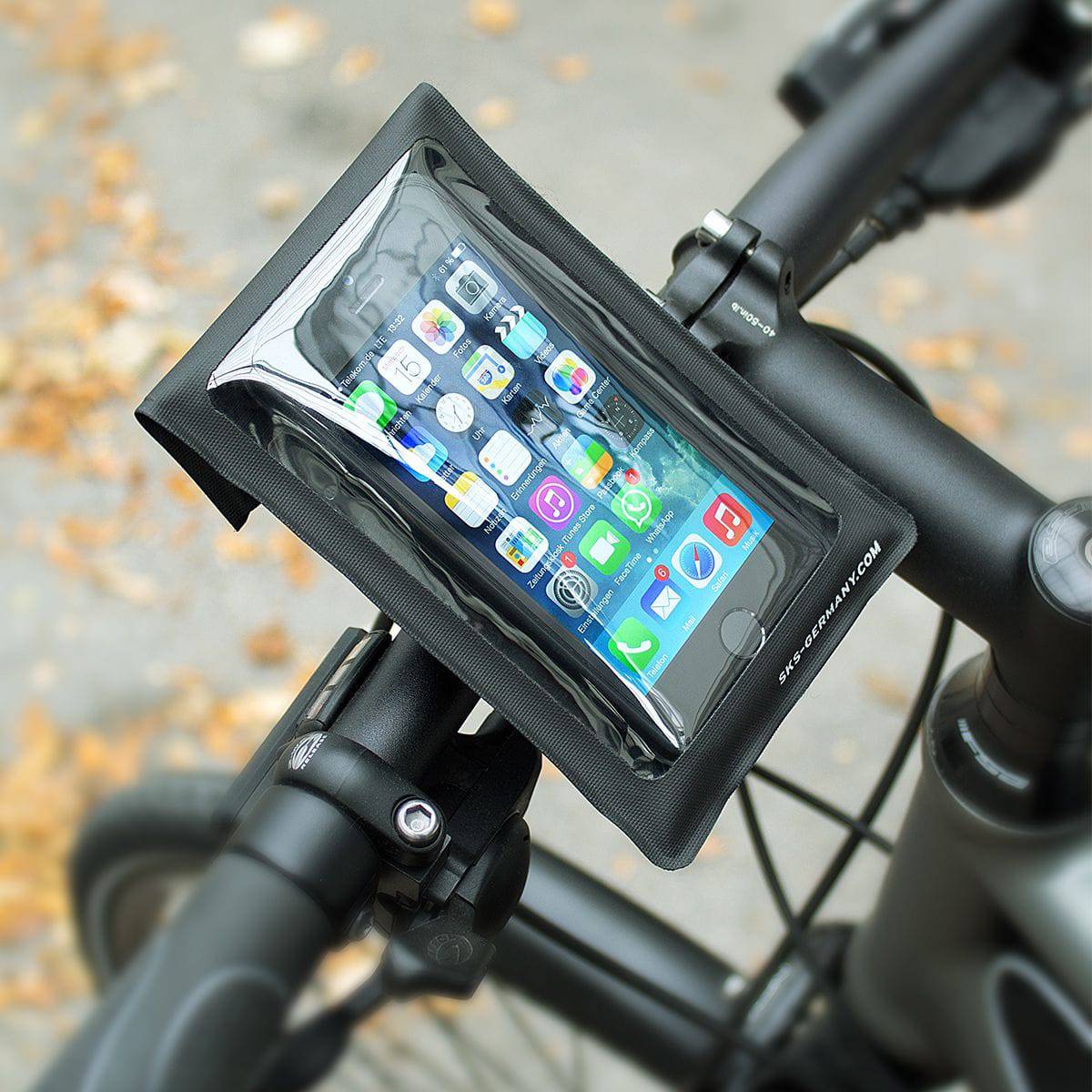 SKS Smartboy handlebar mount with waterproof case for smartphones up to 144x76x9mm, bike accessory, secure smartphone holder