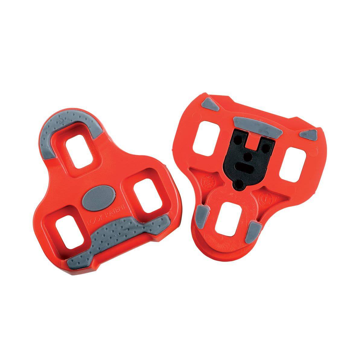 LOOK KEO Cleat with Gripper, 9-degree float, red, cycling pedal component for secure bike shoe attachment and optimal pedal alignment.
