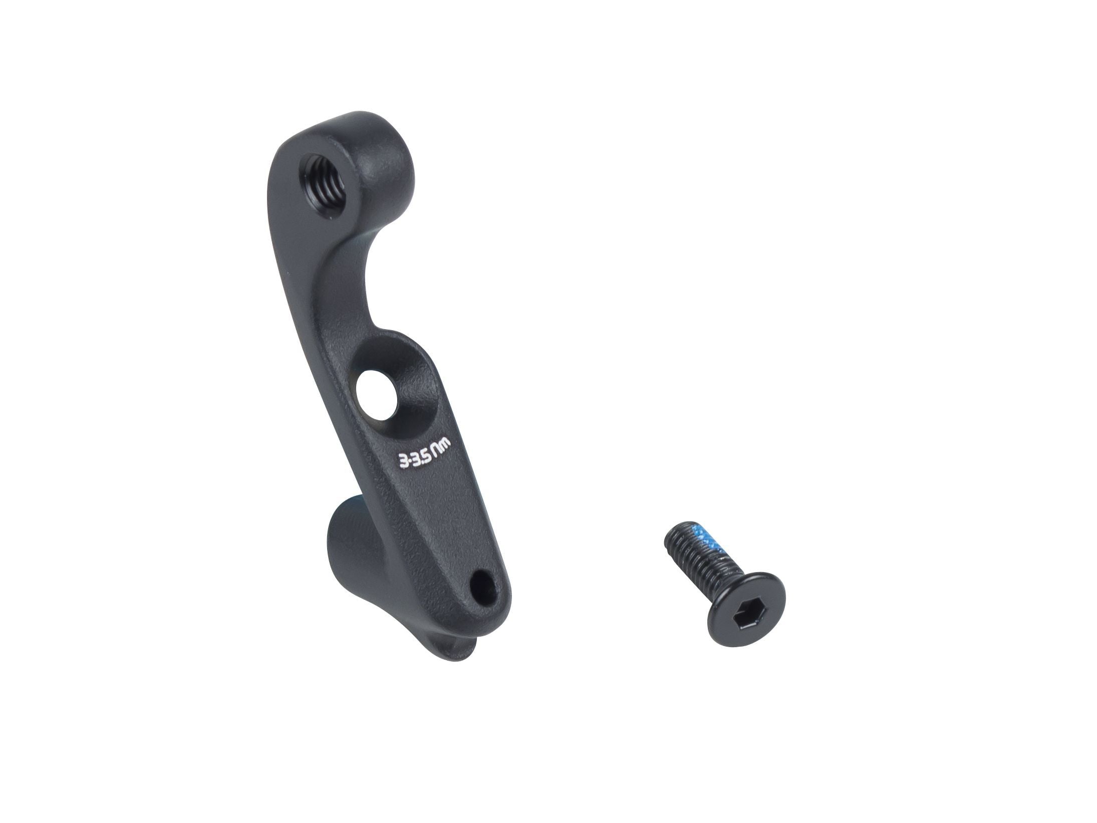 Trek Madone 9 Series brake stop with number holder for 50-52cm bike frames, component part in black with mounting details.
