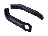 BBB BBE-18 LightCurved Aluminium Bar Ends for ergonomic handlebar grip and control, shown attached to a bicycle handlebar.