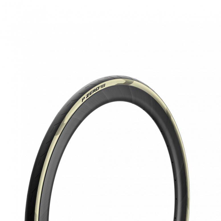 Pirelli P Zero Race TLR retro road tires, tubeless-ready high-performance bicycle components with sleek tread design.