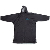 Lifeventure Thermarobe small-medium waterproof fleece-lined long sleeve robe displayed, ideal for outdoor and travel use.