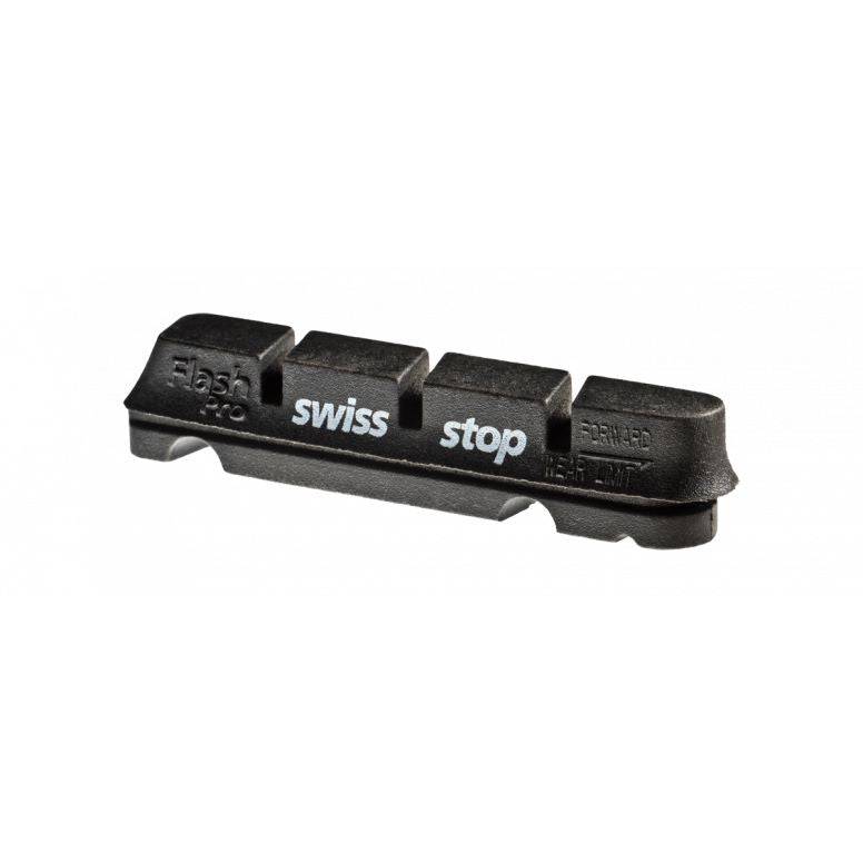 SwissStop Flash Pro brake pads for Shimano, Sram, and TRP bikes, designed for carbon and alloy rim brakes.