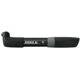 Black SKS Rookie XL mini bike pump with mounting clips and dust cap, compact bike accessories for quick inflation.