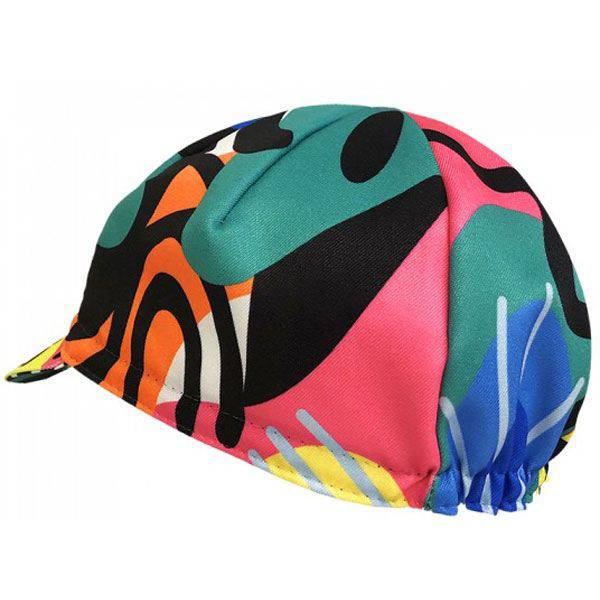 Cinelli Tarsila Schubert Deep Love Dive Cap cycling headwear with artistic Italian design, featuring vibrant colors and lightweight fabric.