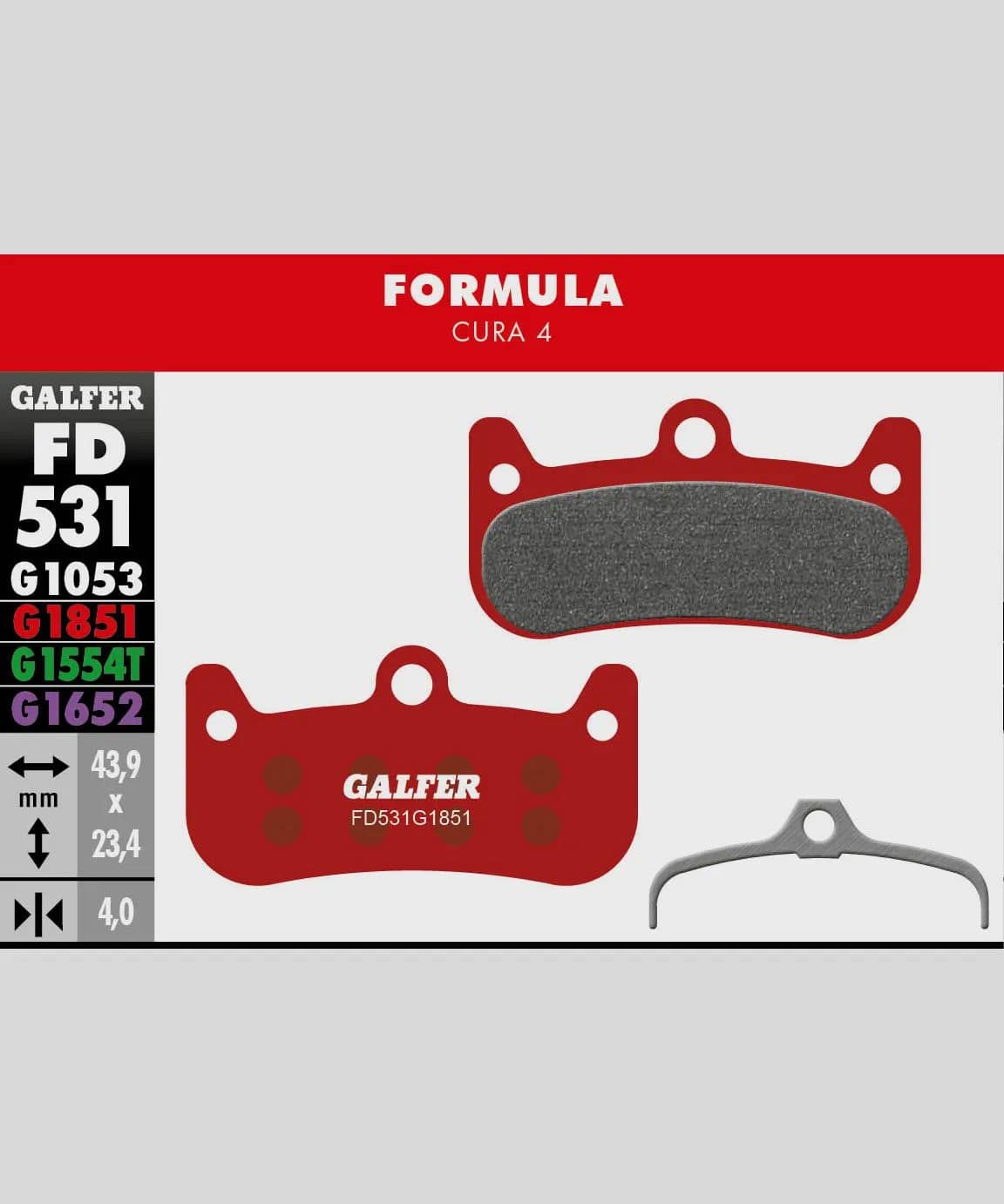Galfer Advanced bike disc brake pads for trail, enduro, and e-MTB, showing the high-performance brake pad components.