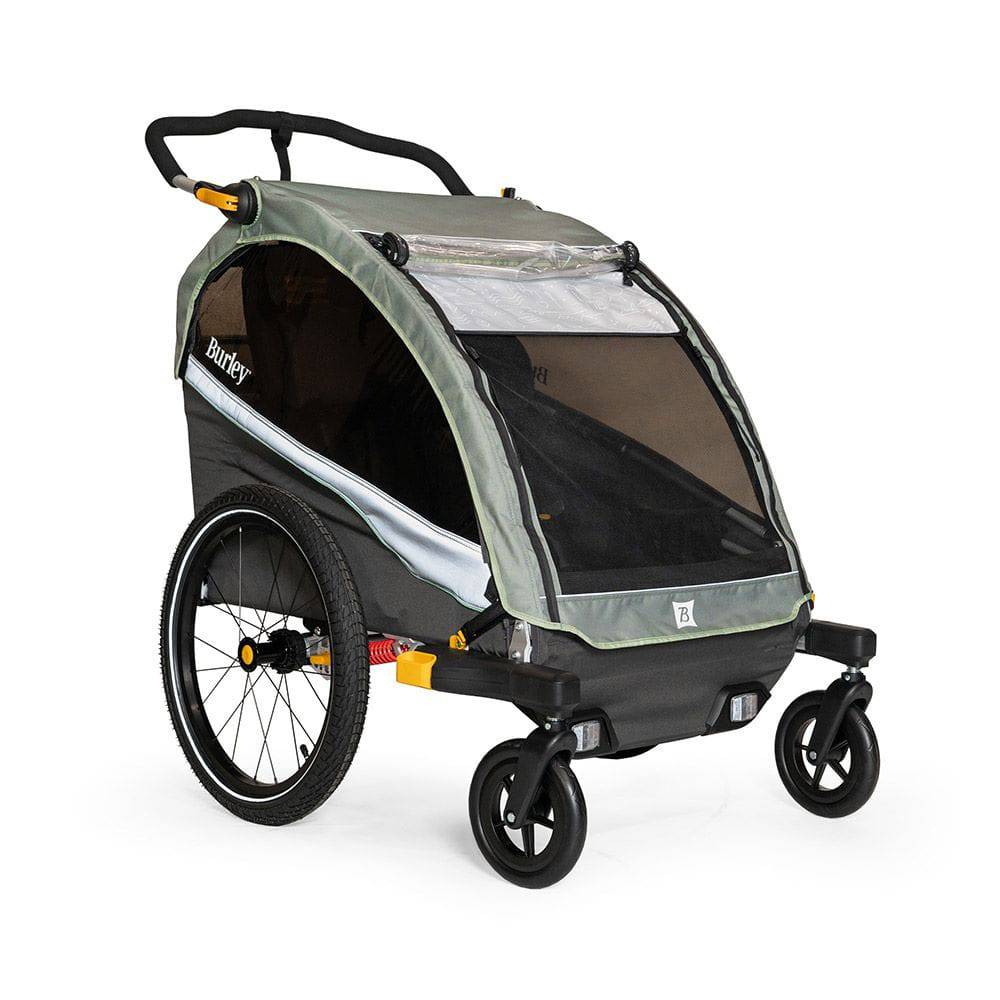 Burley 2-wheel stroller kit for trailer conversion, compatible with D'Lite X, Cub X, Encore X, Bark Ranger, tool-free installation.