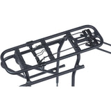 Basil Universal Cargo Carrier MIK STUDS in matte black attached to a bike frame, designed for 26-29 inch bikes.