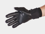Trek Circuit Windshell cycling gloves, lightweight and wind-resistant bike gloves, shown in black with textured palms for grip.