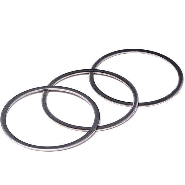 Pair of M Part cassette spacers for bike drivetrain alignment and precise shifting, shown in the image.