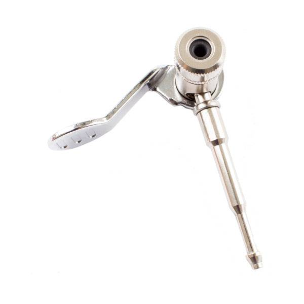 Truflo Track Mate high pressure pump head for Presta and Schrader valves, compatible with bike pump accessories.