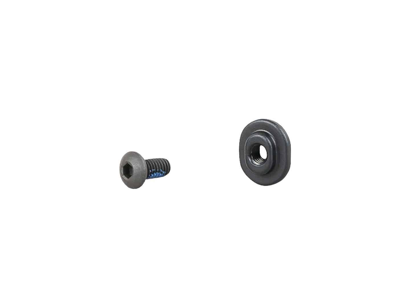 Trek 2020 Fuel EX carbon downtube armor hardware bolts, M4 x 6mm, black, for bike component protection and assembly.