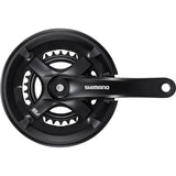 Shimano Tourney FC-TY501 double chainset with 46/30 chainrings, 170mm crank arms, 7/8-speed compatible, includes chainguard.