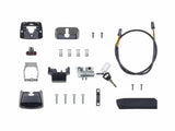 Trek Fetch+2 range extender mounting kit in black, universal fit for e-bikes, showing the components and hardware for installation.