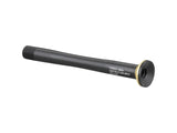 Bontrager Switch Lever Pro front thru axle 12x119.5mm black for bicycle front wheel component, showing the lever and axle.