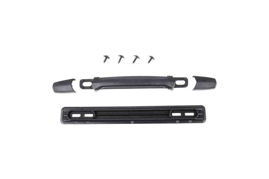 Black Topeak Spare Pakgo X handle with backing plate and screws, replacement accessory for bike storage or accessories.