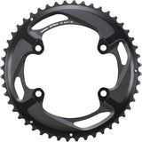 Shimano GRX FC-RX810-2 11-speed 48T double outer chainring for gravel bikes, showing metal teeth and mounting holes.