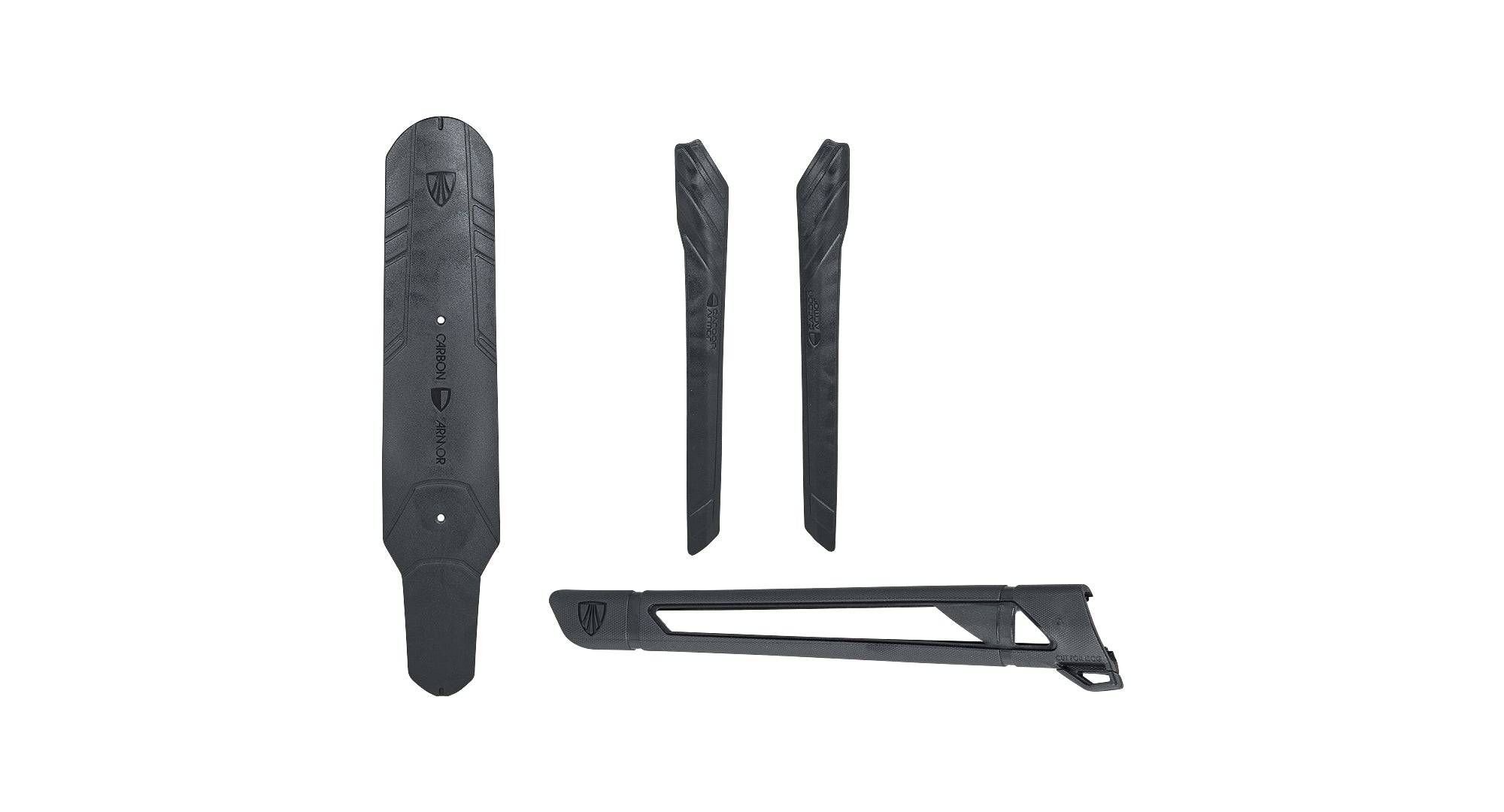 Trek Trailbike Carbon Armor Kit components showing durable frame protection and accessories for mountain bike safety.