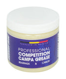 Morgan Blue Competition Campa grease applied to bicycle hub and bottom bracket components in a workshop setting.
