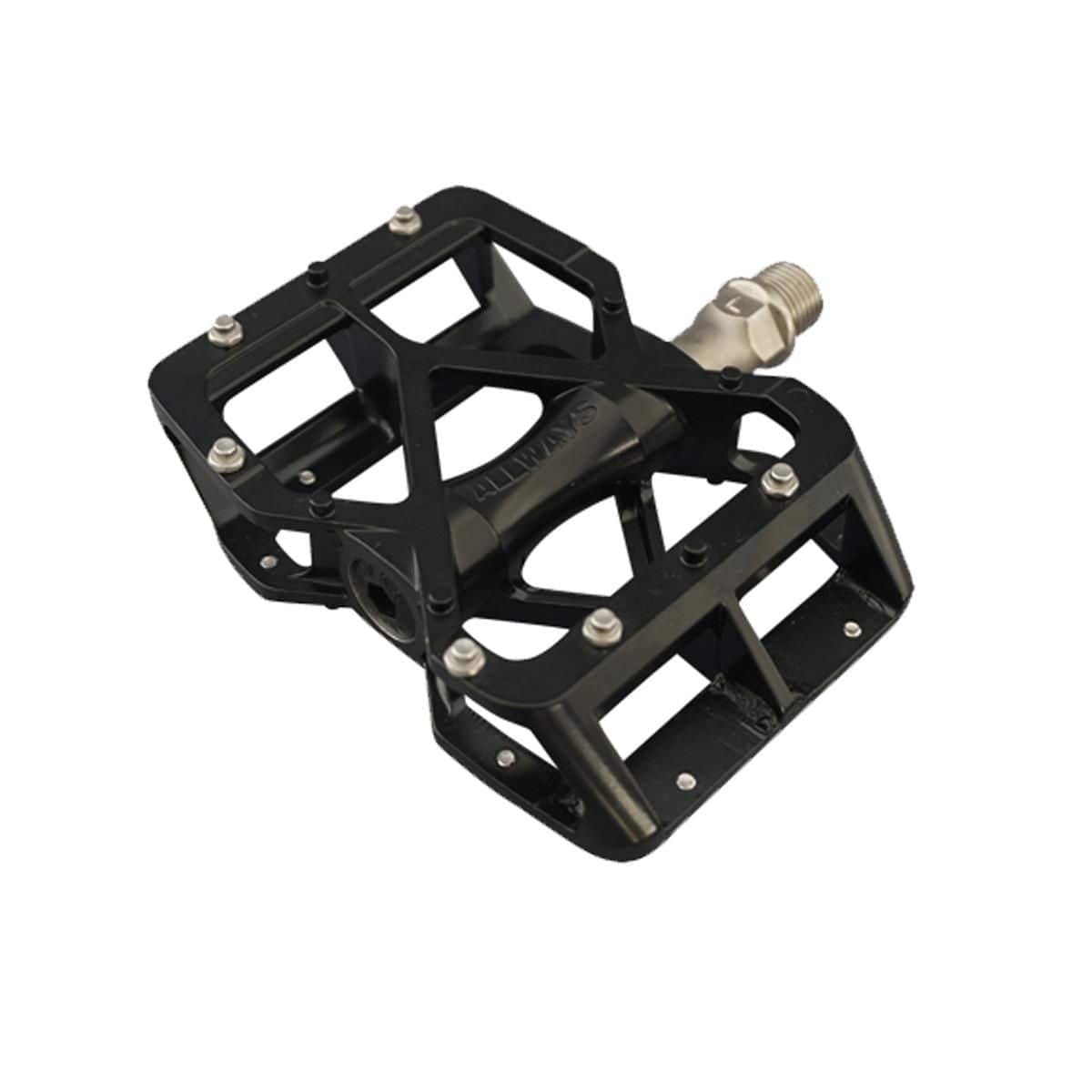 MKS Always Pedal black bike pedal with removable pins and cartridge bearings, durable components for cycling performance.