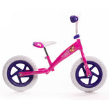 Pink Huffy Disney Princess 12-inch balance bike for kids ages 2-5, featuring princess-themed design and training wheels.