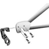 Black alloy M Part gear hanger for bikes, compatible with various brands, one size fits, bike components accessory