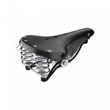 Brooks B66 saddle for touring and city bikes with dual black steel rails, unisex design, and padded leather seat.