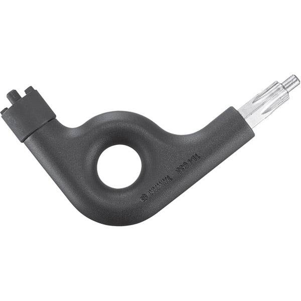 Shimano TL-FC22 chainring wrench T40 for bike maintenance, showing durable workshop tool in use with bike components