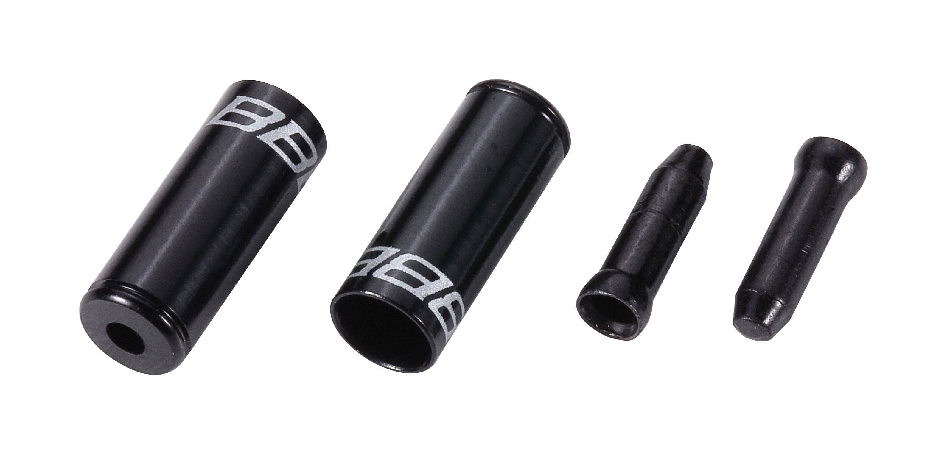 BBB Cablecap Kit BCB-99 anodized aluminium ferrules for bike cables, shown in a set of small, durable components.