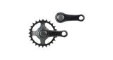 Trek Wheel Top Alloy Kids' MTB Crankset with 70mm arms and 26T black chainring, durable bike component for young riders.